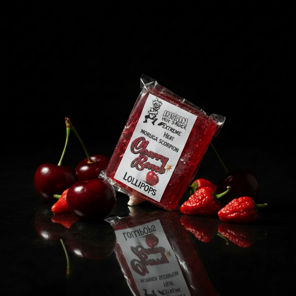 Cherry Bomb Moruga Scorpion Lollipop