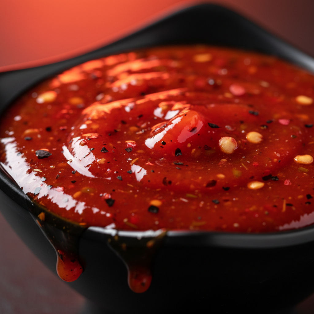 Close-up of Creeping Death hot sauce texture