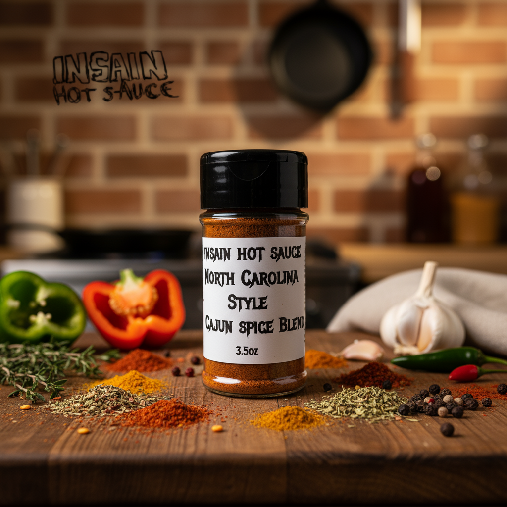 Insain Hot Sauce North Carolina Style Cajun Seasoning 3.5 oz Southern heat spice blend