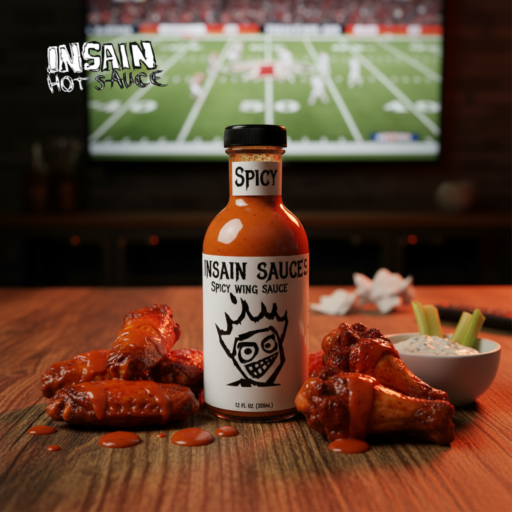 Insain Hot Sauce Classic Buffalo Wing Sauce 12 oz spicy wing coating